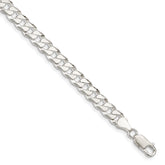 Sterling Silver 7.00mm Beveled Curb Chain
